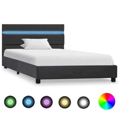 VIDAXL Bedframe met LED kunstleer grijs 90x200 cm product