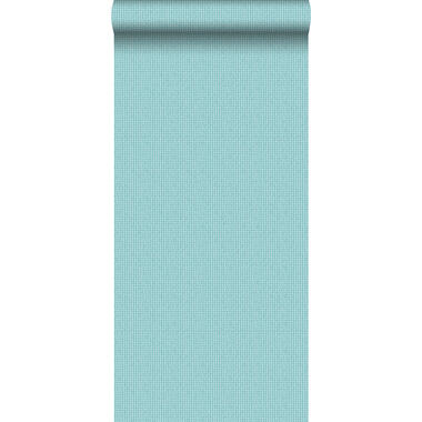 ESTAhome behang - geborduurd motief - turquoise - 53 cm x 10,05 m product