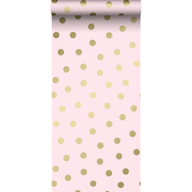 Origin behang - kleine stippen - roze en goud - 0.53 x 10.05 m product
