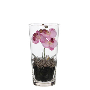 Mica Decorations Kunstplant - Orchidee - roze - 30 cm product