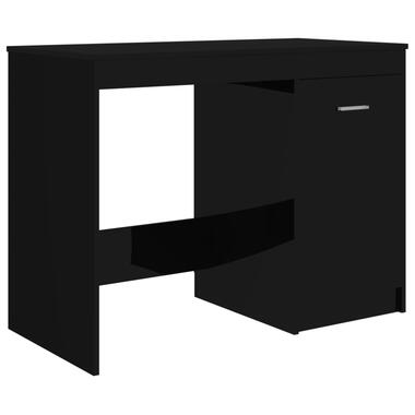 VIDAXL Bureau - spaanplaat - hoogglans zwart -100x50x76 cm product