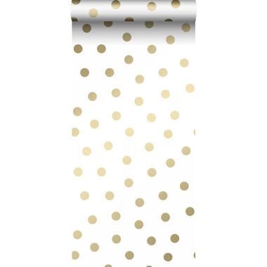 Origin behang - kleine stippen - wit en goud - 0.53 x 10.05 m product