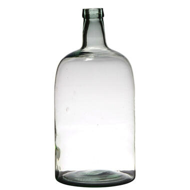 Bellatio Design Vaas - flessenvorm - transparant - glas - 19 x 40 cm product