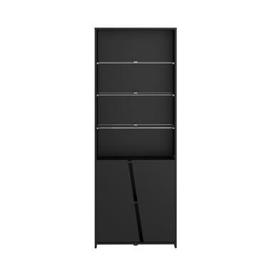 Kast Levi met LED - zwart - 180x67x28 cm - Leen Bakker