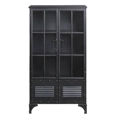 WOOOD wandkast Bink 2- deurs - zwart - 113,5x62x35,5 cm - Leen Bakker
