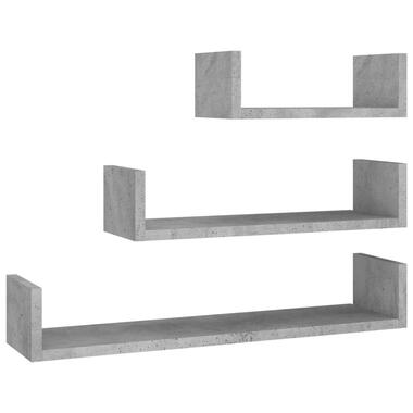 vidaXL Wandschappen 3 st bewerkt hout betongrijs product