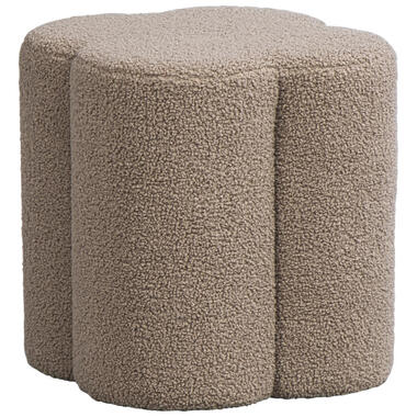 Leen Bakker Poef Valencia - taupe - 38xØ35 cm