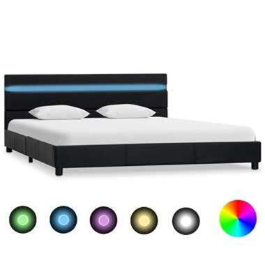 vidaXL Bedframe met LED Kunstleer Zwart 140x200 cm Bedden Ledikant Slaapmeubel product