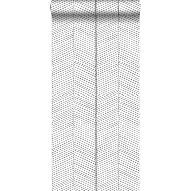 ESTAhome behang - visgraat-motief - zwart wit - 0.53 x 10.05 m product