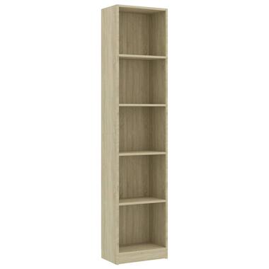 vidaXL Boekenkast met 5 schappen 40x24x175 cm bewerkt hout sonoma eik product