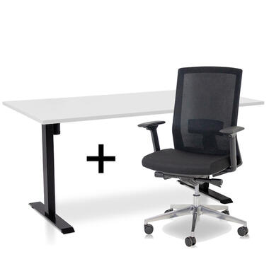 MRC EASY Set - Zit-sta bureau + bureaustoel - 160x80 - wit product