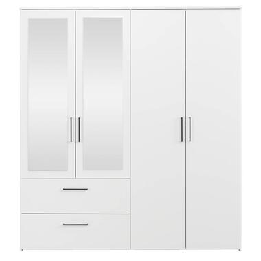 Kledingkast Orleans 4 deurs - wit - 201x181x58 cm product
