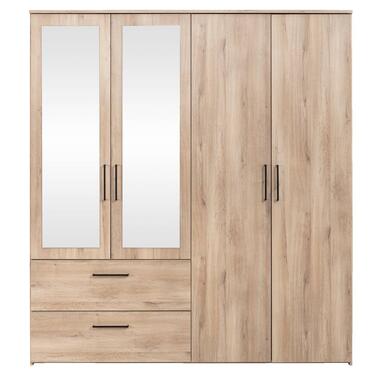Kledingkast Orleans 4 deurs - eikenkleur - 201x181x58 cm product