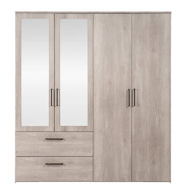 Kledingkast Orleans 4 deurs - vergrijsd eikenkleur - 201x181x58 cm product