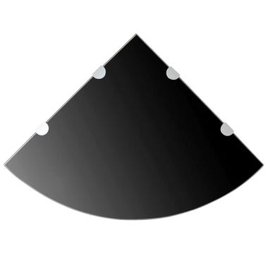 vidaXL Hoekschap met chromen dragers zwart 45x45 cm glas product
