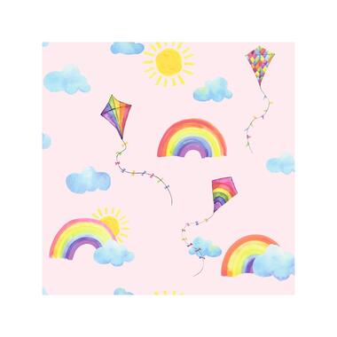 Dutch Wallcoverings - Over The Rainbow- Flying Kites Pink - 0,53x10,05 product