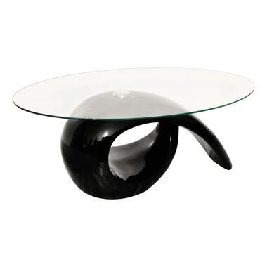 VIDAXL Salontafel met ovaal glazen tafelblad hoogglans zwart product