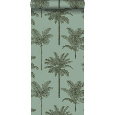 ESTAhome behang - palmbomen - vergrijsd groen - 0.53 x 10.05 m product
