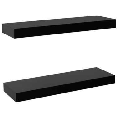 VIDAXL Wandplanken - zwevend - 2 st - 40x20x3,8 cm - zwart product