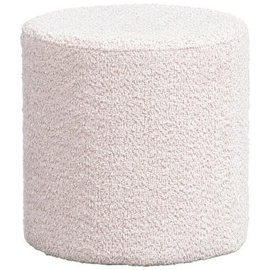 Poef Moon - 41x41x41,5 cm - Roze bouclé stof product