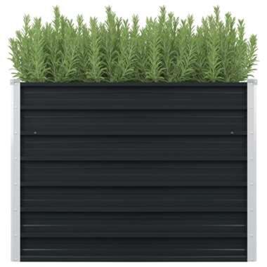 vidaXL Plantenbak verhoogd 100x100x77cm gegalvaniseerd staal antraciet product