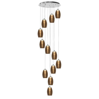 Highlight Hanglamp Nebula - 12 lichts - Ø 50 cm - Vide - amber glas product