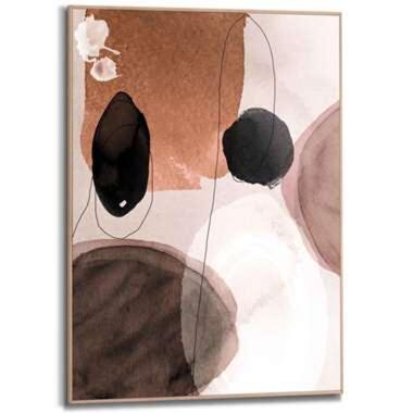 Schilderij Abstracte vormen 70x50 cm Bruin Hout product