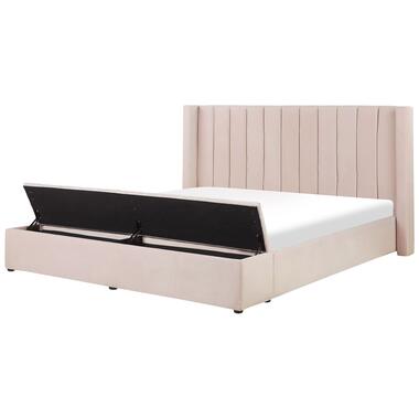 NOYERS - Bed met opbergruimte - Roze - 180 x 200 cm - Fluweel product
