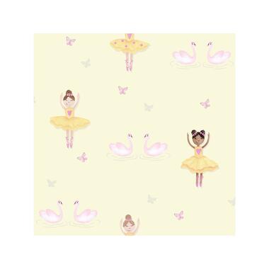 Dutch Wallcoverings - Make Believe Ballerina geel/roze - 0,53x10,05m product