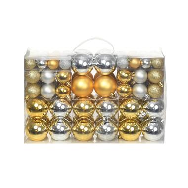 Kerstballen - 100 st - zilverkleurig/goudkleurig product