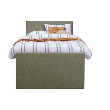 Boxspring met voetbord Liv egaal - groen - 120x200 cm - ronde poot product