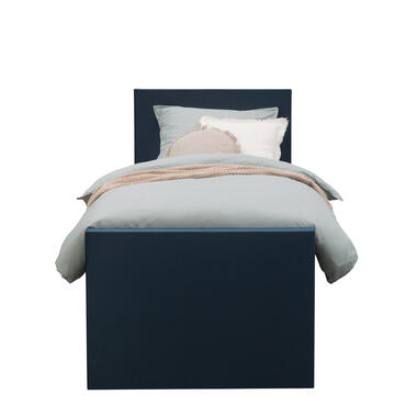 Boxspring met voetbord Liv egaal - blauw - 90x200 cm - vierkante poot product