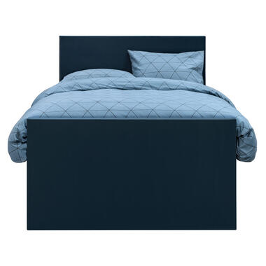 Boxspring met voetbord Liv egaal - blauw - 120x200 cm - vierkante poot product