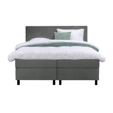 Boxspring Liv egaal - grijs - 160x200 cm - ronde poot product