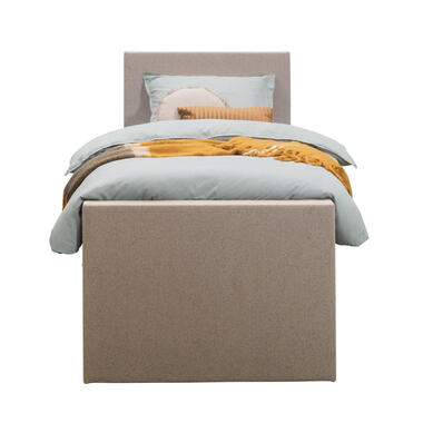 Boxspring met voetbord Liv egaal - beige - 90x200 cm - vierkante poot product