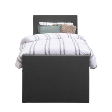 Boxspring met voetbord Liv egaal - antraciet - 90x200 cm - vierkante poot product