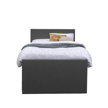 Boxspring met voetbord Liv egaal - antraciet - 120x200 cm - vierkante poot product