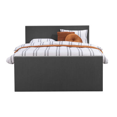 Boxspring met voetbord Liv egaal - antraciet - 180x200 cm - vierkante poot product