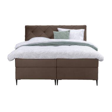 Boxspring Liv geruit - bruin - 180x200 cm - slanke poot product