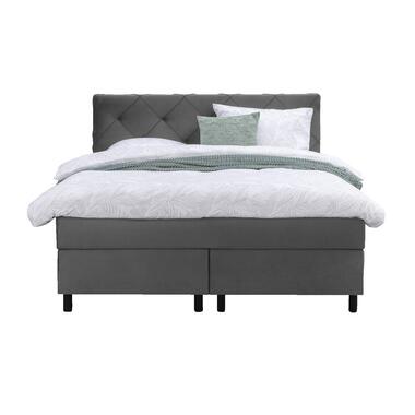 Boxspring Liv geruit - grijs - 140x200 cm - ronde poot product