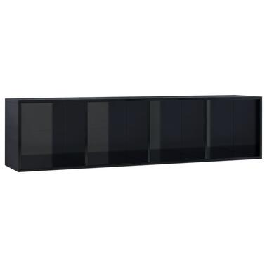 vidaXL Boekenkast/tv-meubel 143x30x36 cm hoogglans zwart product