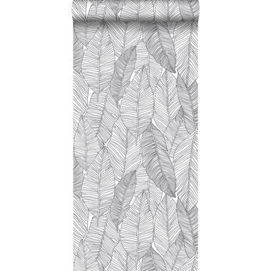 ESTAhome behang - getekende bladeren - zwart en wit - 0.53 x 10.05 m product