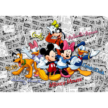 Disney fotowand - Mickey Mouse - roze, blauw en geel - 360 x 254 cm product