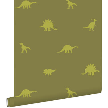 ESTAhome behang - dinosaurussen - legergroen - 53 cm x 10,05 m product