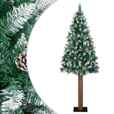 vidaXL Kerstboom met echt hout en sneeuw smal 180 cm groen product