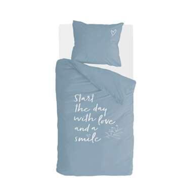 Walra - Dekbedovertrek Smile with Love - 140x220 cm - Jeans Blauw product