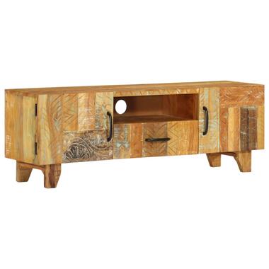 vidaXL Tv-meubel handgesneden 120x30x40 cm massief gerecycled hout product