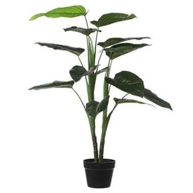 Bellatio Design Kunstplant Philodendron - groen - 100 cm - zwarte pot product