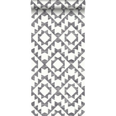 ESTAhome behang - Marrakech tapijt - zwart en wit - 53 cm x 10,05 m product