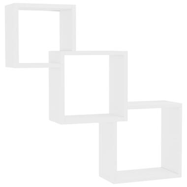 VIDAXL - Wandschappen - kubus - 84,5x15x27 cm - spaanplaat - wit product